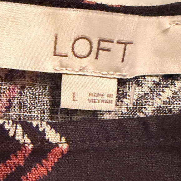 The Loft Geometric Patterned Black and Brown Women's Top - Picture 6 of 10